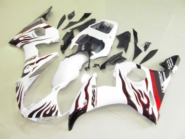 Carene Yamaha R6 03-05 - Bianco & Fiamma Carene Yamaha R6 03-05 - Bianco & Fiamma