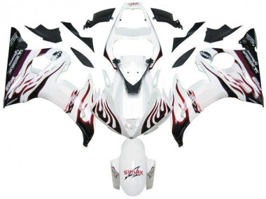 Carene Yamaha R6 03-05 - Bianco Nero Rosso Fiamma