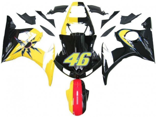 Carene Yamaha R6 03-05 - Nero Giallo No. 46 Carene Yamaha R6 03-05 - Nero Giallo No. 46