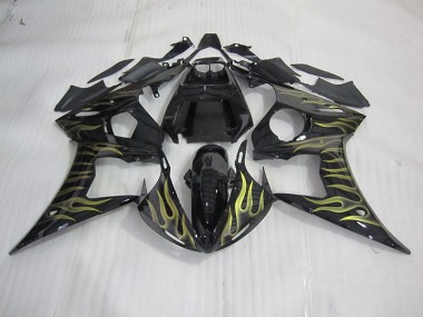 Carene Yamaha R6 03-05 - Nero con Giallo Fiamma