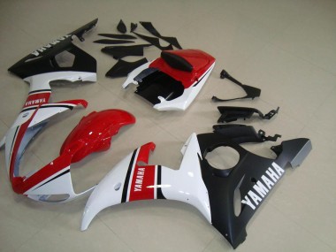 Carene Yamaha R6 03-05 - Rosso Bianco Nero Opaco
