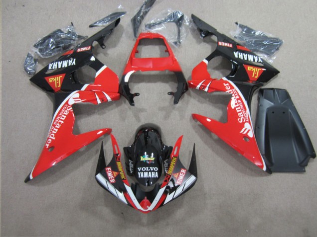 Carene Yamaha R6 03-05 - Rosso Nero Santander Carene Yamaha R6 03-05 - Rosso Nero Santander