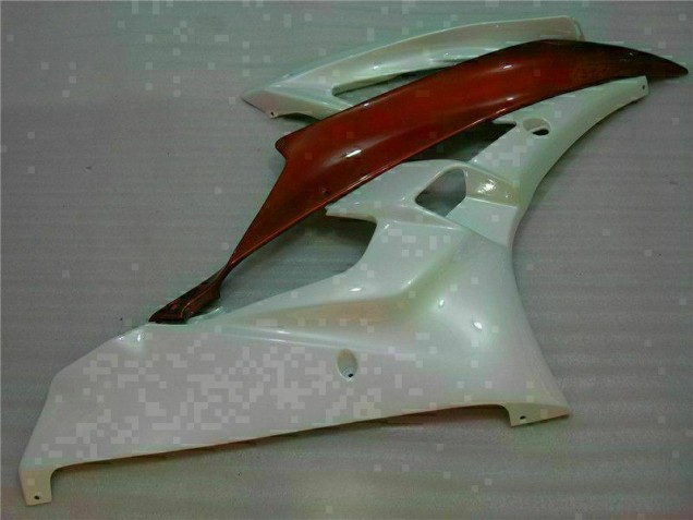 Carene Yamaha R6 06-07 - Bianco Marrone Carene Yamaha R6 06-07 - Bianco Marrone