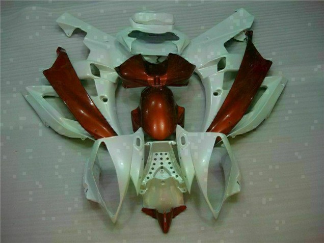 Carene Yamaha R6 06-07 - Bianco Marrone Carene Yamaha R6 06-07 - Bianco Marrone