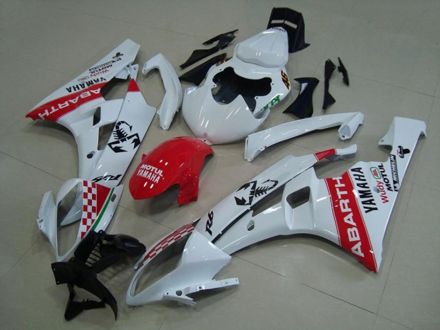 Carene Yamaha R6 06-07 - Bianco Rosso Abarth Carene Yamaha R6 06-07 - Bianco Rosso Abarth