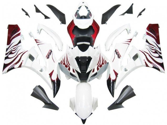 Carene Yamaha R6 06-07 - Bianco Rosso Fiamma Carene Yamaha R6 06-07 - Bianco Rosso Fiamma