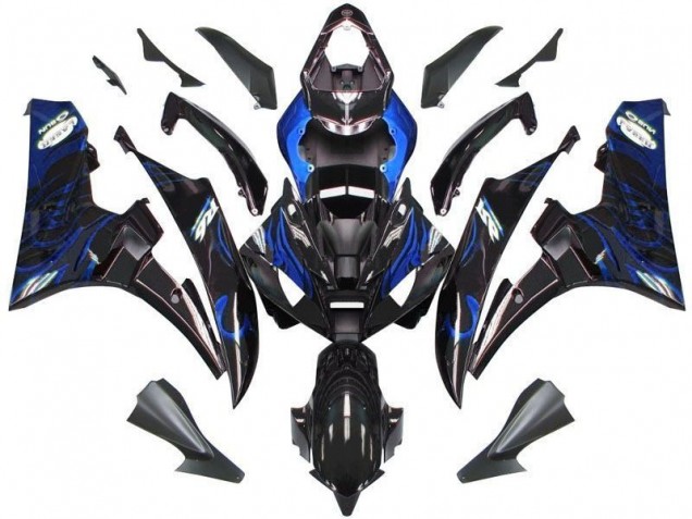 Carene Yamaha R6 06-07 - Nero Blu Fiamma