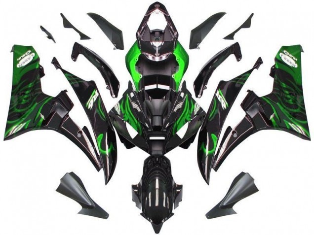Carene Yamaha R6 06-07 - Nero Verde Fiamma