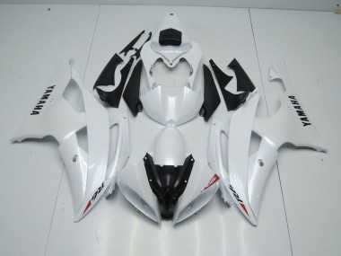 Carene Yamaha R6 08-16 - Bianco Perla & Rosso Adesivo
