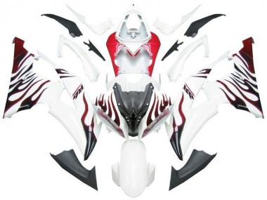 Carene Yamaha R6 08-16 - Bianco Rosso Fiamma R6