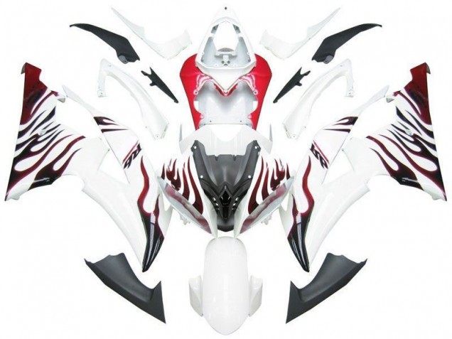 Carene Yamaha R6 08-16 - Bianco Rosso Fiamma R6 Carene Yamaha R6 08-16 - Bianco Rosso Fiamma R6