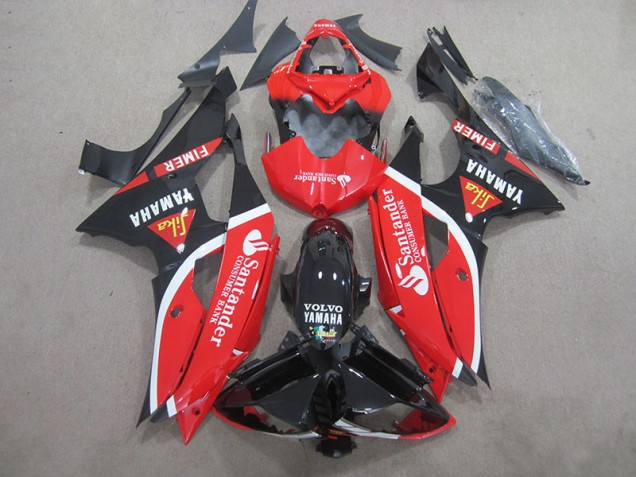 Carene Yamaha R6 08-16 - Nero Rosso Bianco Santander Carene Yamaha R6 08-16 - Nero Rosso Bianco Santander