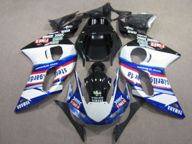 Carene Yamaha R6 98-02 - BM FIMER VOLVO Blu Bianco Nero Carene Yamaha R6 98-02 - BM FIMER VOLVO Blu Bianco Nero