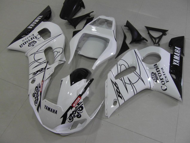 Carene Yamaha R6 98-02 - Bianco Nero Corona Carene Yamaha R6 98-02 - Bianco Nero Corona