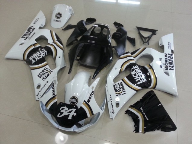Carene Yamaha R6 98-02 - Bianco Nero Carene Yamaha R6 98-02 - Bianco Nero