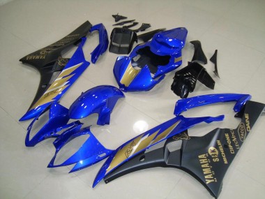 Kit Carena & Plastica Yamaha R6 06-07 - Nero Blu con Oro Adesivo