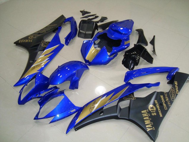 Kit Carena & Plastica Yamaha R6 06-07 - Nero Blu con Oro Adesivo Kit Carena & Plastica Yamaha R6 06-07 - Nero Blu con Oro Adesivo