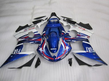 Kit Carenatura Completa Yamaha R6 03-05 - Blu Bianco Motul Fiat