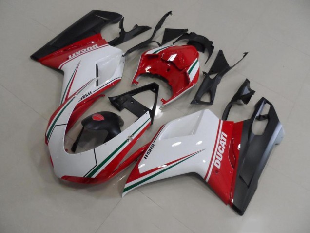 Kit Carenatura Iniezione Ducati 848 1098 1198 07-14 - Rosso Bianco Kit Carenatura Iniezione Ducati 848 1098 1198 07-14 - Rosso Bianco