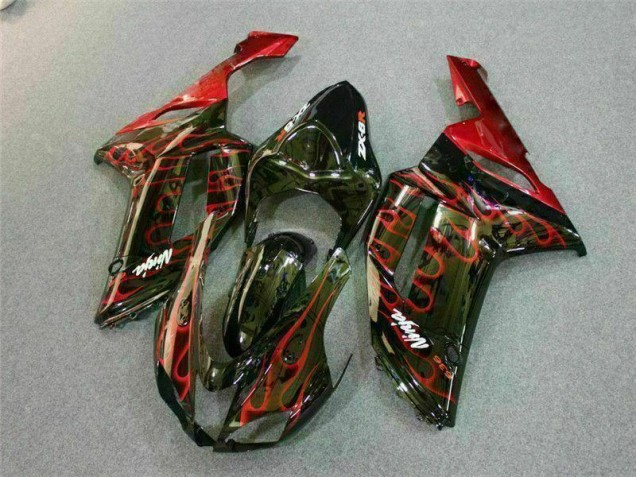 Kit Carenatura Kawasaki ZX6R 07-08 - Nero Rosso Fiamma Kit Carenatura Kawasaki ZX6R 07-08 - Nero Rosso Fiamma