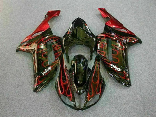 Kit Carenatura Kawasaki ZX6R 07-08 - Nero Rosso Fiamma Kit Carenatura Kawasaki ZX6R 07-08 - Nero Rosso Fiamma