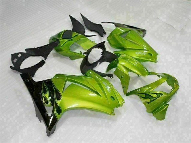 Kit Carene Kawasaki EX250 08-12 - Verde Nero Kit Carene Kawasaki EX250 08-12 - Verde Nero