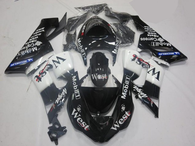 Kit Carene Kawasaki ZX6R 05-06 - Bianco Nero Kit Carene Kawasaki ZX6R 05-06 - Bianco Nero