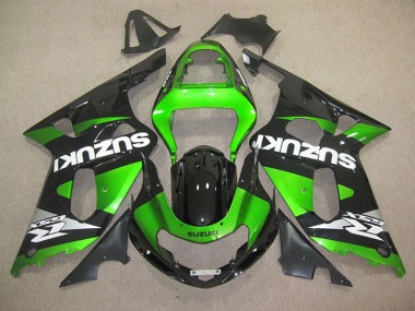 Kits Carenatura Iniezione Suzuki GSXR 600 K1 K2 K3 01-03 - Nero Verde