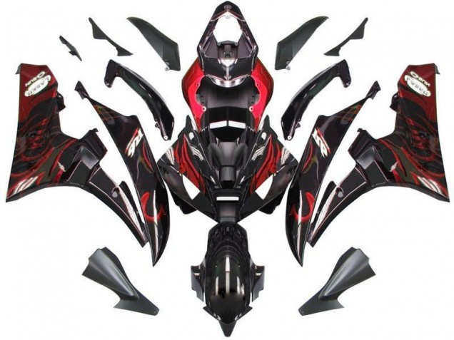 Kits Carene Completa Yamaha R6 06-07 - Nero Rosso Fiamma Kits Carene Completa Yamaha R6 06-07 - Nero Rosso Fiamma