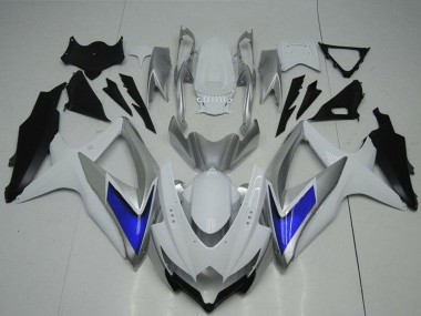 Carene Moto Suzuki GSXR 600/750 2008-2010 - Argento Bianco Blu Nero