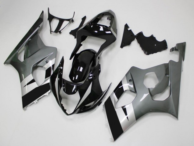 Carene Moto Suzuki GSXR 1000 2003-2004 - Nero Lucido Argento Grigio