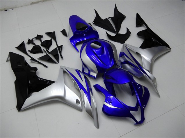 Carene Moto Honda CBR600RR 2007-2008 - Argento Blu Nero Lucido OEM Stile