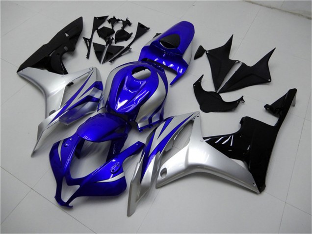 Carene Moto Honda CBR600RR 2007-2008 - Argento Blu Nero Lucido OEM Stile