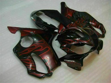 Carene Moto Honda CBR600 F4i 2004-2007 - Nero Lucido Rosso Fiamma