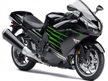 Carena Moto Kawasaki ZX14R ZZR1400 2012-2024 - Nero Lucido Nero Opaco Verde