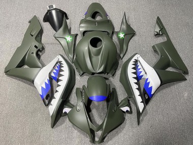 Carena Moto Honda CBR600RR 2007-2008 - Verde Militare Bianco Blu Squalo