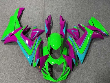 Carena Moto Suzuki GSXR 600 / GSXR 750 2011-2024 - Verde Magenta Azzurro Chiaro