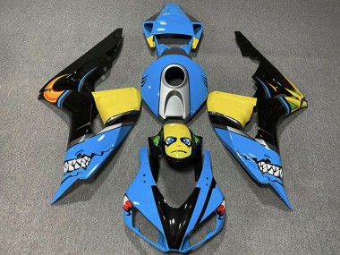 Carena Moto Honda CBR1000RR 2006-2007 - Azzurro Chiaro Giallo Argento Nero Lucido Squalo