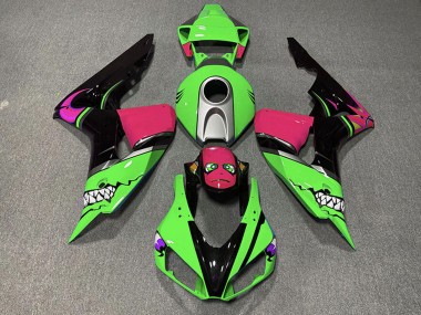 Carena Moto Honda CBR1000RR 2006-2007 - Verde Argento Rosa Nero Lucido Squalo