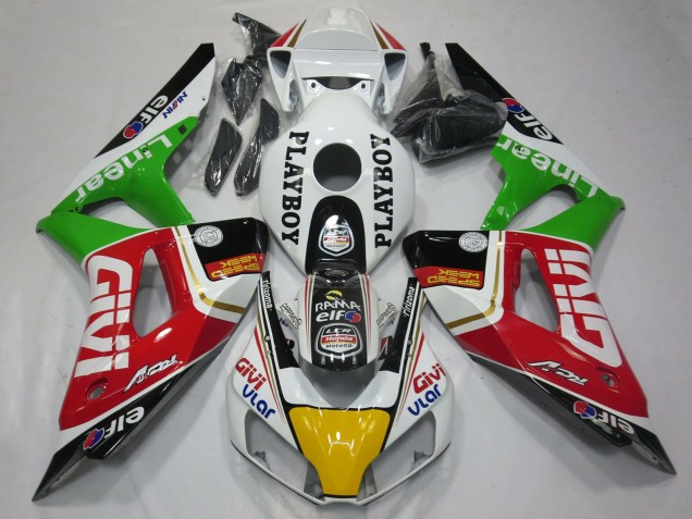 Carena Moto Honda CBR1000RR 2006-2007 - Bianco Rosso Verde Giallo Nero Givi PlayBoy