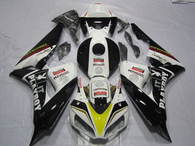 Carena Moto Honda CBR1000RR 2006-2007 - Bianco Giallo Rosso Nero Lucido Denso PlayBoy