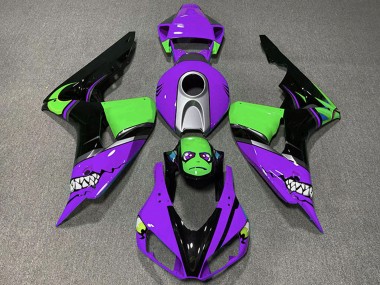 Carena Moto Honda CBR1000RR 2006-2007 - Viola Argento Verde Nero Lucido Squalo