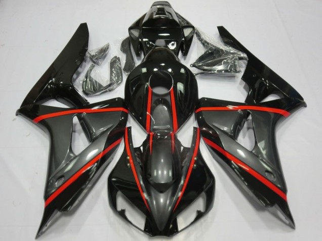 Carena Moto Honda CBR1000RR 2006-2007 - Nero Lucido Grigio Rosso