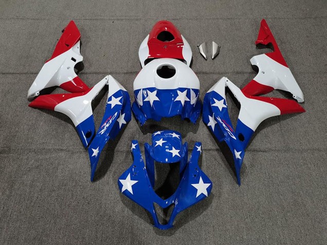 Carena Moto Honda CBR600RR 2007-2008 - Bianco Blu Rosso Bandiera Americana