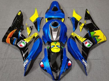 Carena Moto Honda CBR600RR 2007-2008 - Blu Giallo Nero Lucido Squalo