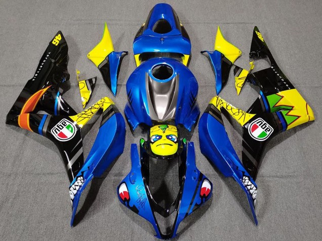 Carena Moto Honda CBR600RR 2007-2008 - Blu Giallo Nero Lucido Squalo