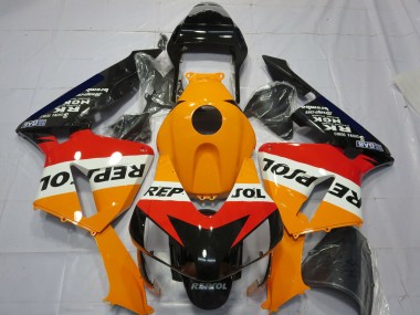 Kit Carena Moto Completo Honda CBR600RR 2003-2004 - Arancia Bianco Rosso Nero Lucido Repsol