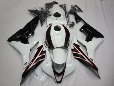 Carena Moto Honda CBR600RR 2007-2008 - Bianco Nero Lucido OEM Stile