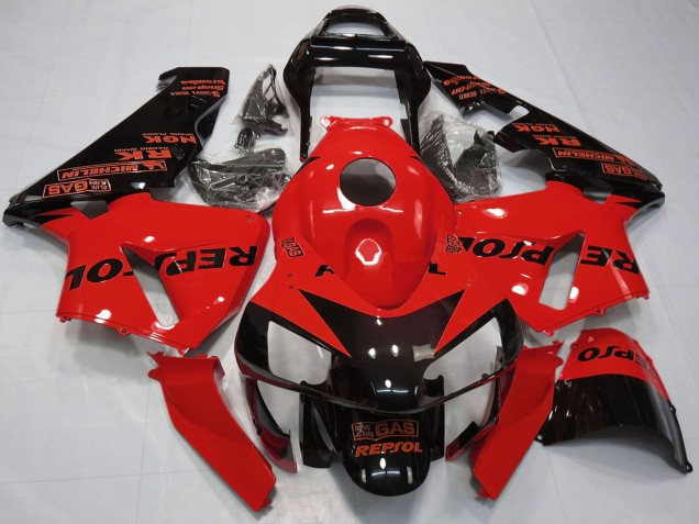 Carena Moto Honda CBR600RR 2003-2004 - Rosso Nero Lucido Repsol