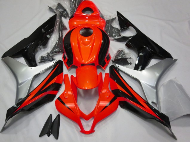 Carena Moto Honda CBR600RR 2007-2008 - Argento Rosso Nero Lucido OEM Stile